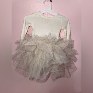 Bums & Roses white long sleeve tutu dress